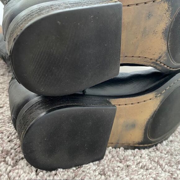 Steve Madden Rogerrr Black Brown‎ Leather Zip Knee High Riding Boots Women 7.5M - Picture 8 of 16